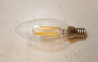 Bóng nhót led sợi 4W , thủy tinh trắng , đui E14 , ánh sáng vàng , có điều khiển .